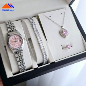 ست ساعت زنانه و دستبند و گردنبند و انگشتر